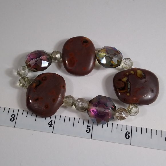 Bracelet Brown Clear Iridescent Bead Iridescent - Picture 5 of 5